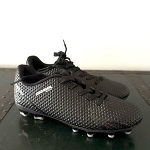 Brava Soccer Futbol Cleats Youth Size 3D Black Gray Lace Up Unisex